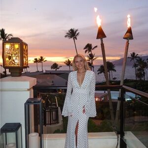 Runaway the label Sari maxi dress Polka Dot Long Sleeve